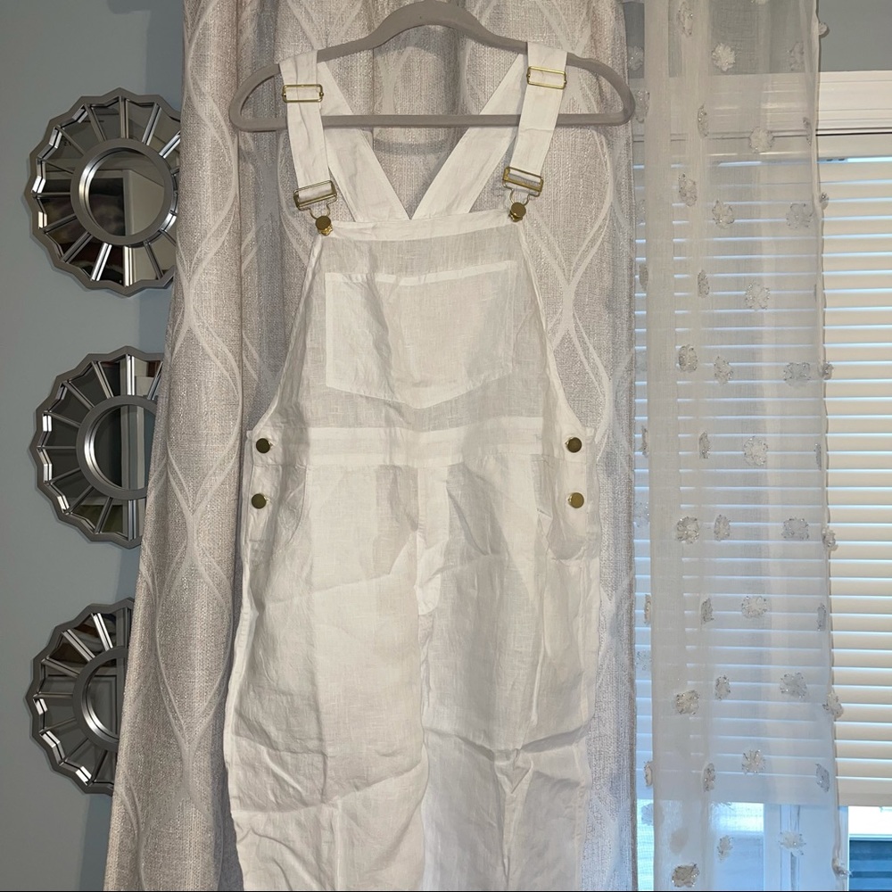 WeWoreWhat - Basic Linen Overalls - Picture 5 of 7